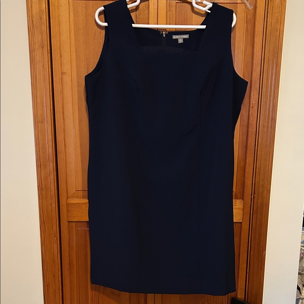 Jessica London Navy Sleeveless Sheath Dress Plus 24W NWOT Classic Workwear